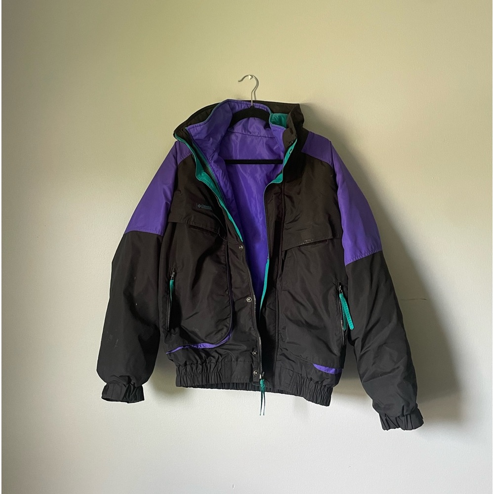 Vintage Columbia Ski Jacket 3 in 1 Black and Purple